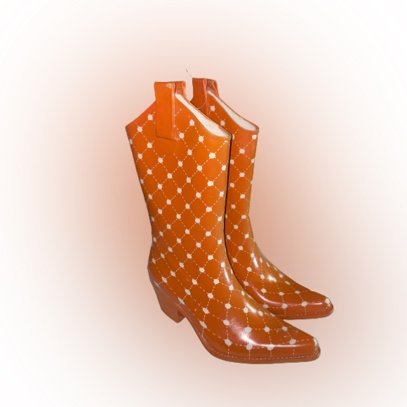 Womens Stadium Stompers Rubber Cowboy Western Rain Boots US6/EUR36 - Picture 3 of 3